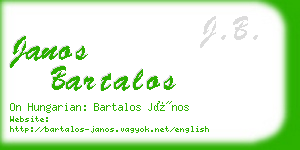 janos bartalos business card